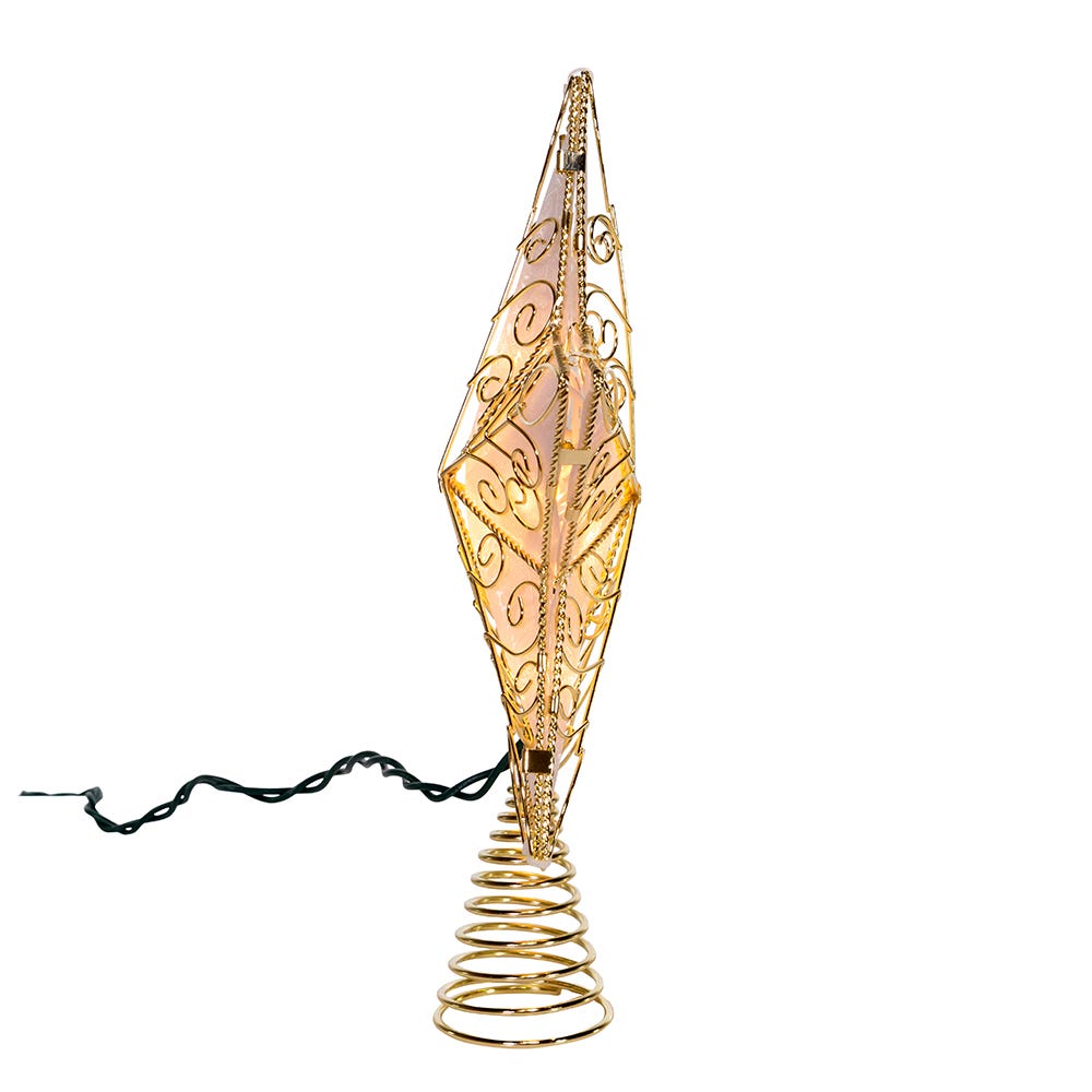 Kurt Adler UL 10-Light 8.5-Inch Gold Reflector Star Treetop
